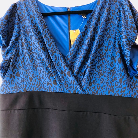 Torrid Blue & Black Retro Animal Print Dress 4 - Picture 3 of 8